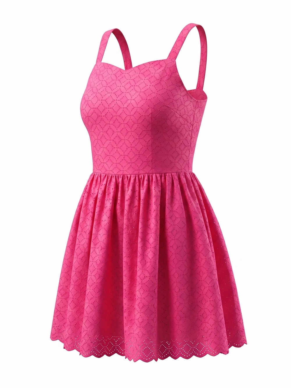 Maison Jules Hot Pink Eyelet Sundress